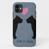 Pitbull Liefde Silhouet Case-Mate iPhone Case (Achterkant)