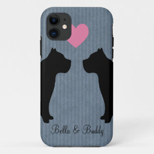 Pitbull Liefde Silhouet Case-Mate iPhone Case