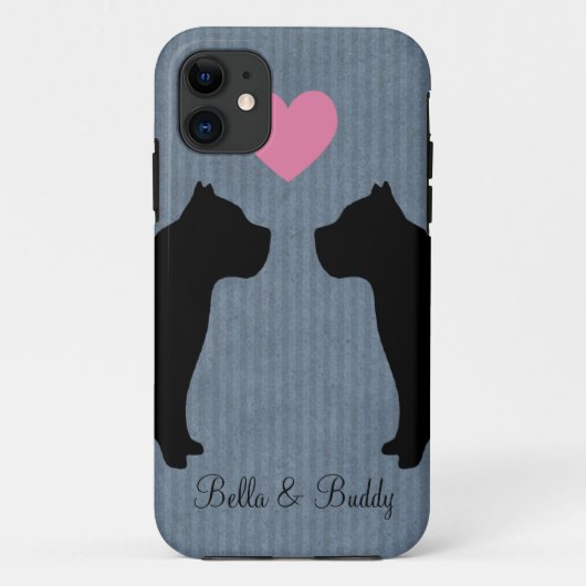 Pitbull Liefde Silhouet Case-Mate iPhone Case (Achterkant)