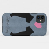 Pitbull Liefde Silhouet Case-Mate iPhone Case (Achterkant (horizontaal))
