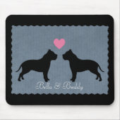 Pitbull Liefde Silhouet Muismat (Voorkant)