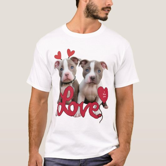 Pitbull-liefde T-shirt (Voorkant)