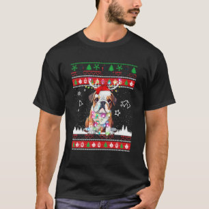 Pitbull Lights Xmas Lelijke trui Santa Pitbull Hon T-shirt