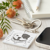 Pitbull Love Acryllic Sleutelhanger (Voorkant Rechts)