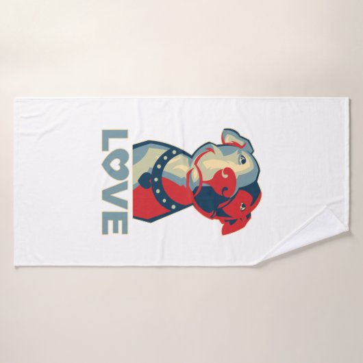 Pitbull - LOVE Badhanddoek (Badhanddoek)