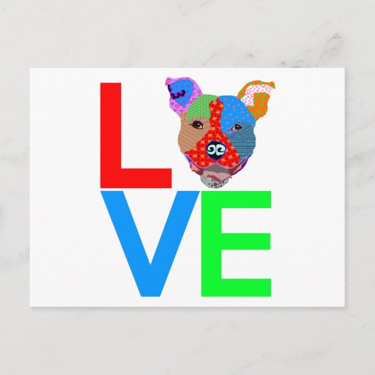 Pitbull Love Briefkaart (Voorkant)