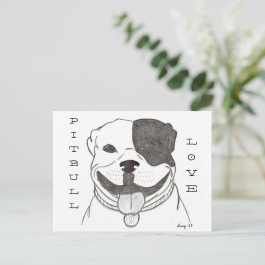 Pitbull Love Briefkaart (Staand voorkant)