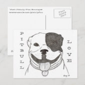 Pitbull Love Briefkaart (Voorkant / Achterkant)