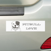Pitbull Love Bumpersticker (Op auto)