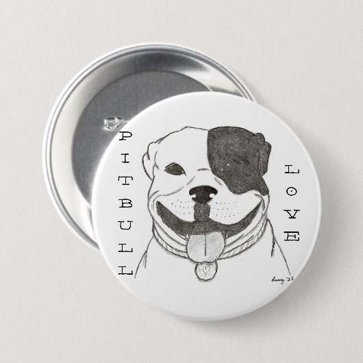 Pitbull Love Button (Voorkant /achterkant)