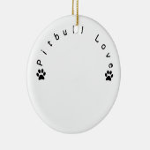 Pitbull Love Custom Afbeelding Keramisch Ornament (Rechts)