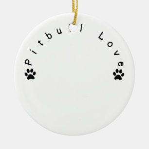 Pitbull Love Custom Afbeelding Keramisch Ornament