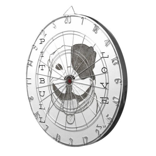 Pitbull Love Dartboard Dartbord (Voorkant Rechts)