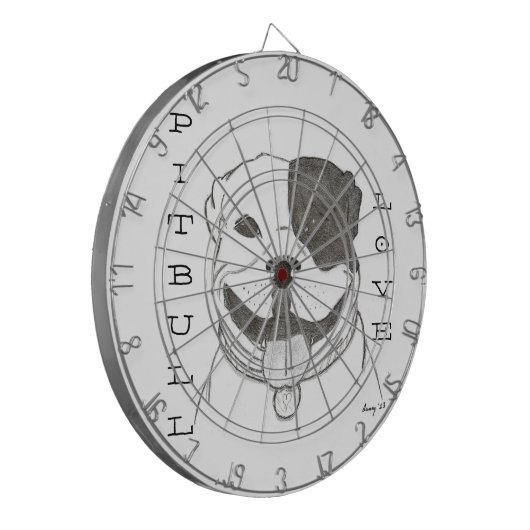 Pitbull Love Dartboard Dartbord (Voorkant Links)
