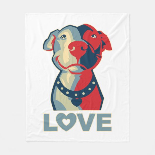 Pitbull - LOVE Fleece Deken (Voorkant)