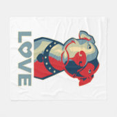 Pitbull - LOVE Fleece Deken (Voorkant (Horizontaal))