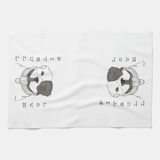 Pitbull Love Kitchen Towel Theedoek (Horizontaal)