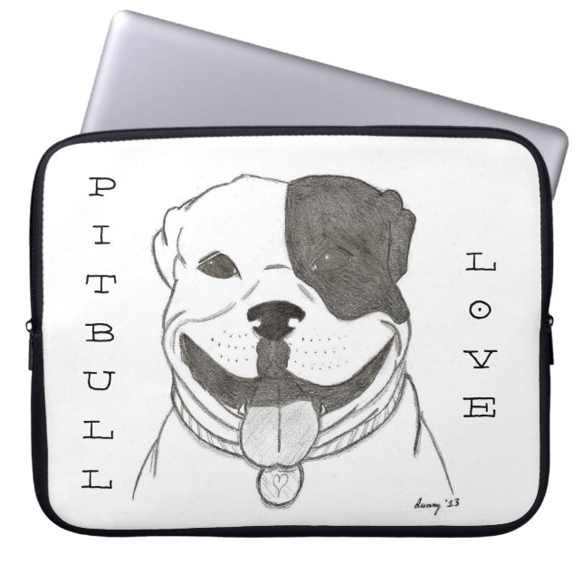 Pitbull Love-laptophoes Laptop Sleeve (Voorkant)
