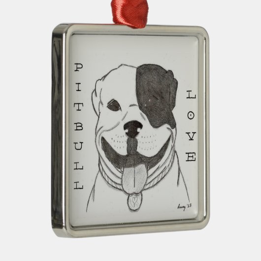Pitbull Love Ornament (Rechts)