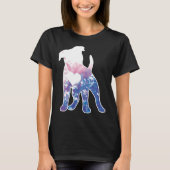 Pitbull Love Paarse Lavendel Print T-shirt (Voorkant)