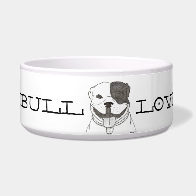 Pitbull Love Pet Bowl Voerbakje (Voorkant)