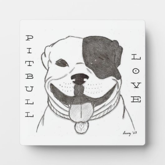 Pitbull Love Plaque Fotoplaat (Voorkant)