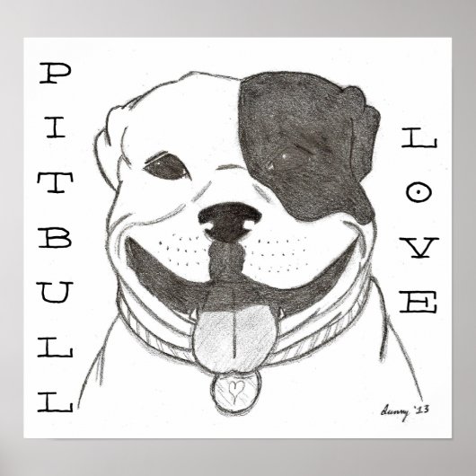 Pitbull Love Poster (Voorkant)