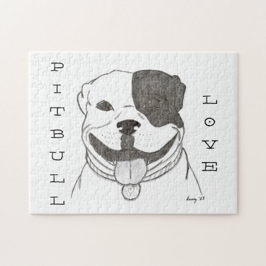 Pitbull Love Puzzle Legpuzzel (Horizontaal)
