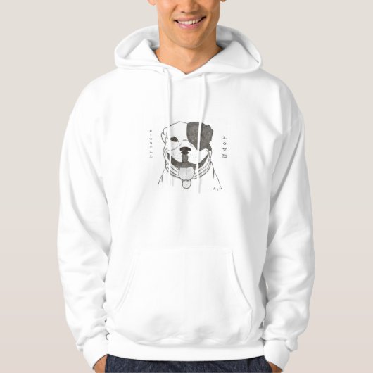 Pitbull Love Shirten Hoodie (Voorkant)