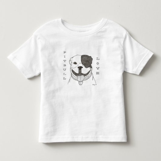 Pitbull Love Shirten Kinder Shirts (Voorkant)