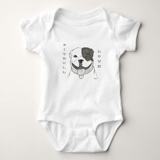 Pitbull Love Shirten Romper (Voorkant)