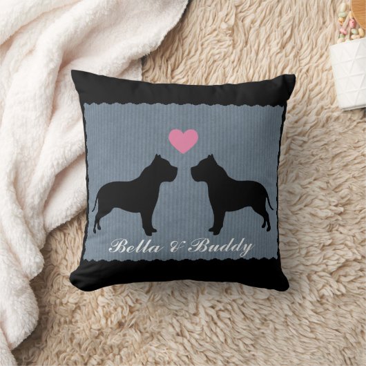 Pitbull Love Silhouette Kussen (Deken)