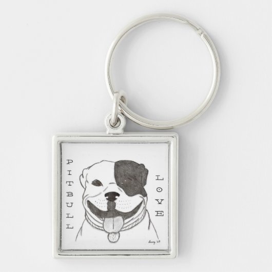Pitbull Love Sleutelhanger (Voorkant)
