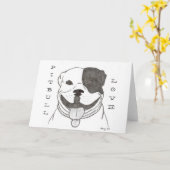 Pitbull Love Wenskaart Kaart (Gele Bloem)