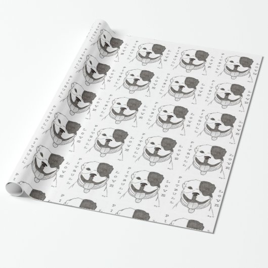 Pitbull Love Wrapping Paper Cadeaupapier (Uitgerold)