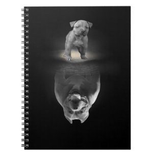 Pitbull Lover Dog American Pitbull Dog Reflection Notitieboek