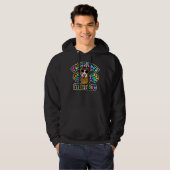 Pitbull Lover Peace Love Pitty Paws Schattige Tie  Hoodie (Voorkant volledig)