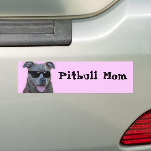 Pitbull Mam Bumpersticker (Op auto)