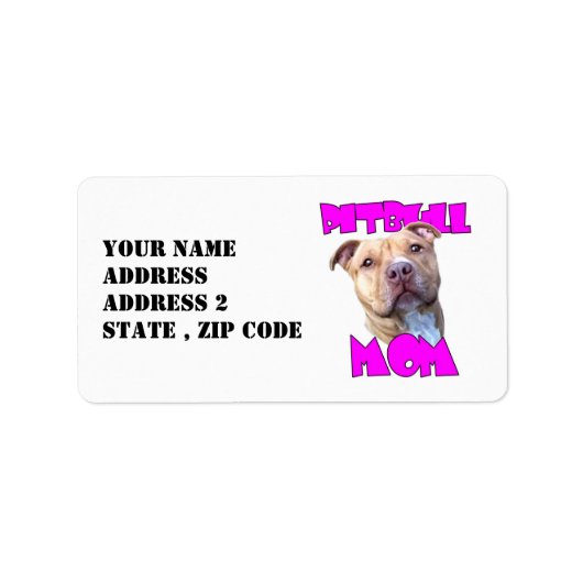 Pitbull Mam Etiket (Voorkant)