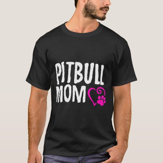 Pitbull Mam Ik hou van mijn Pitbull T-shirt (Voorkant)
