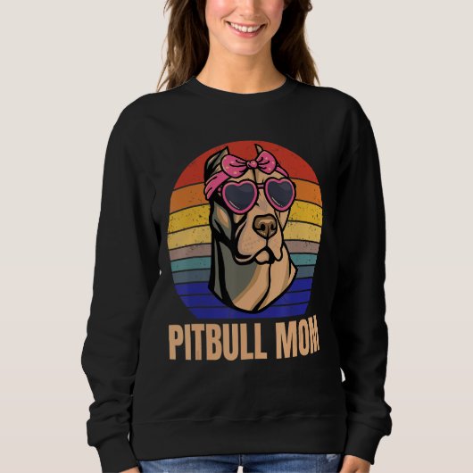 Pitbull Mam Love Pitbulls Cute Pit Bull Dog Breed Trui (Voorkant)