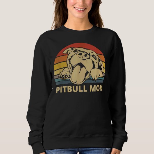 Pitbull Mam met Cute Pitty Face Funny Pitbull Mam Trui (Voorkant)