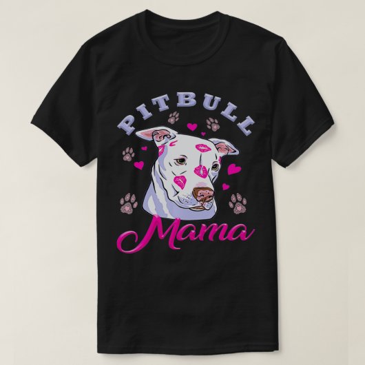 Pitbull Mam met Cute Pity Face, grappige Pitbull M T-shirt (Design voorkant)