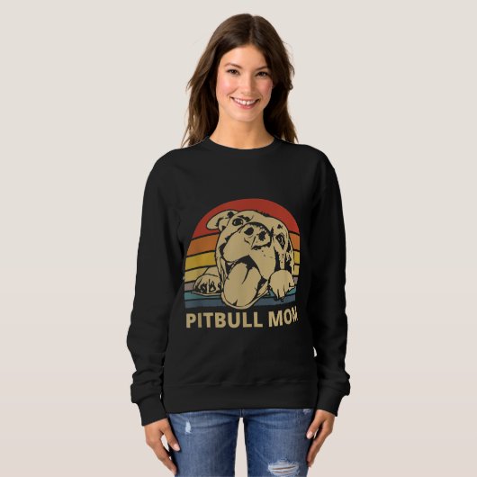 Pitbull Mam-ontwerp voor Pitbull en Pibble Moms Trui (Voorkant volledig)