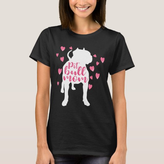 Pitbull Mam  Pittie Cute Pit Bull Mama T-shirt (Voorkant)