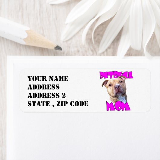Pitbull mam retour adreslabels etiket (Insitu)
