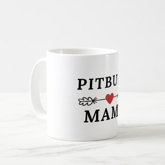 Pitbull Mama Pittie Moeder Leuke Pit Bull Koffiemok (Voorkant links)