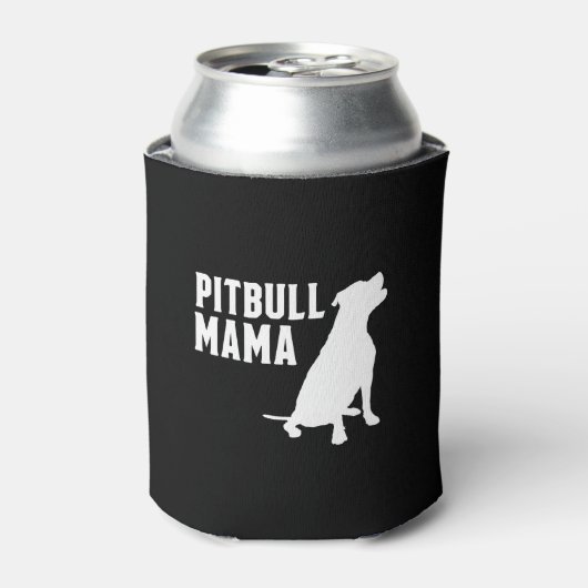 Pitbull Mama Silhouette Blikjeskoeler (Blikje Voorkant)