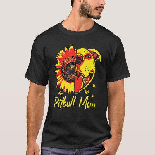 Pitbull mama Terrier Pibble Dog Eigenaar mama T-shirt (Voorkant)