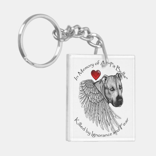 Pitbull Memorial-Double Sided Acrylisch Sleutelhan Sleutelhanger (Voorkant Links)